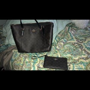 Coach purse with matching wristlet